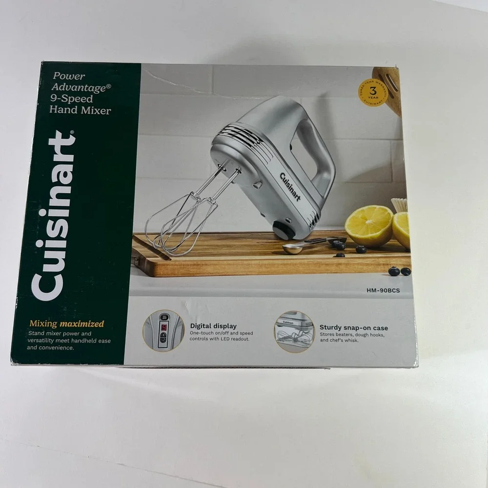 Cuisinart Power Advantage 9 Speed Hand Mixer HM-90BCS NIB